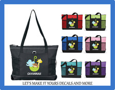 BABY LION MONKEY ELEPHANT PERSONALIZED W/ NAME TOTE PURSE SPORTS DIAPER BAG ZIPS