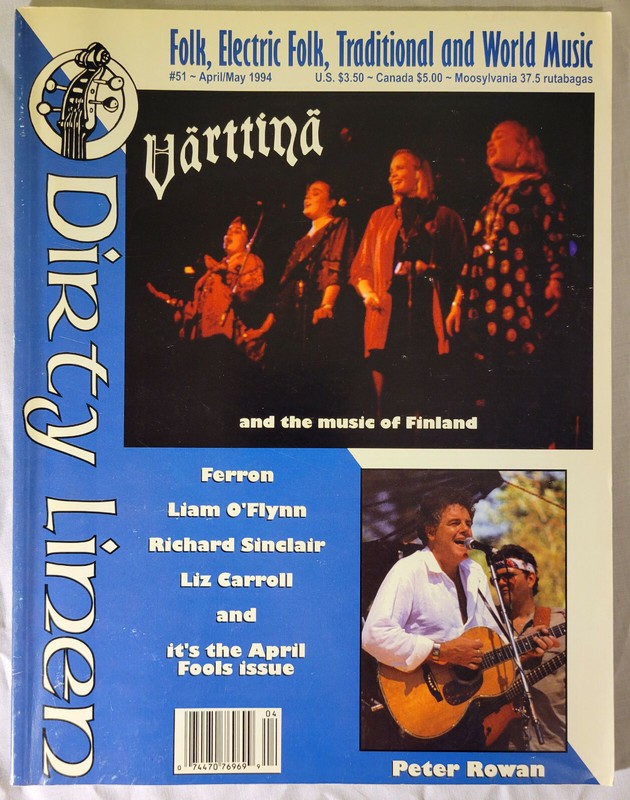 Dirty Linen folk & world music mag #51 Apr/May '94 Värttinä/Peter Rowan/Ferron/+