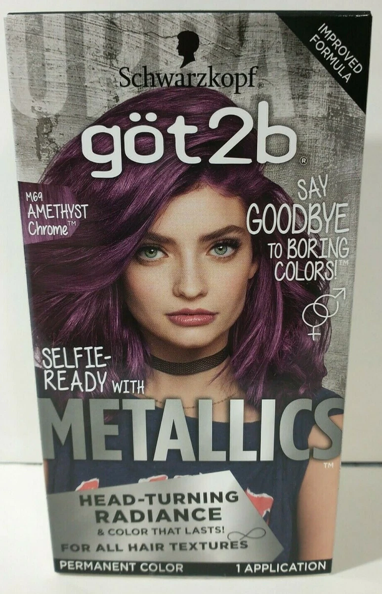 Schwarzkopf Got2b Metallics Permanent Hair Color, M67 Blue, 47 OFF
