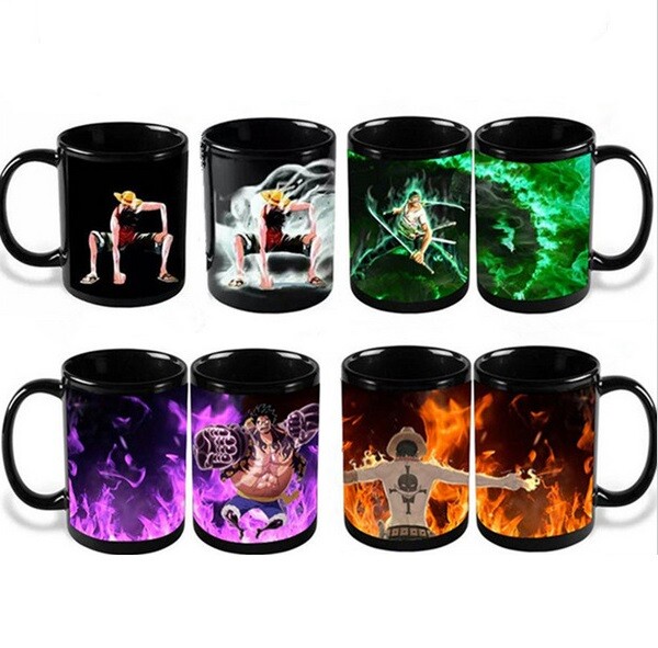 Neu Anime One Piece Mug Hitze reaktive Farbe Änderung Keramik Kaffeetasse HOT