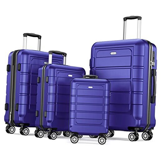 Luggage Sets Expandable PC+ABS Durable 16in20in24in28in Family set-Royal blue