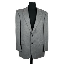 Oscar De La Renta NWOT Wool  Cashmere Gray 2 Button Blazer - Men  s 46L