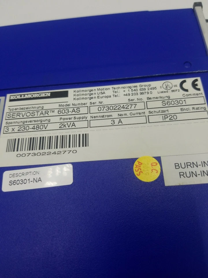 Kollmorgen 603-AS Servostar 600 Servo Drive UPS RED! - Image 3 of 4