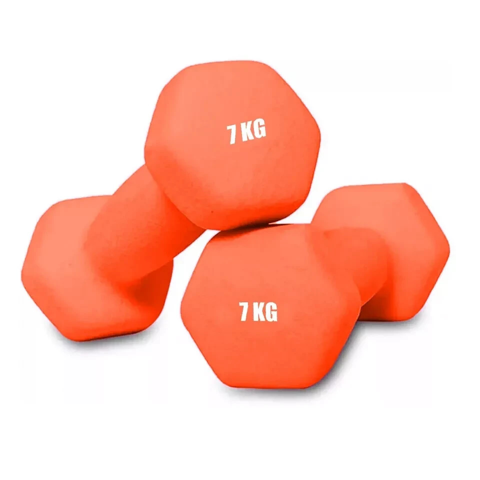 Neoprene Dumbbells 7KG x Weights Iron Hand Aerobic Workout
