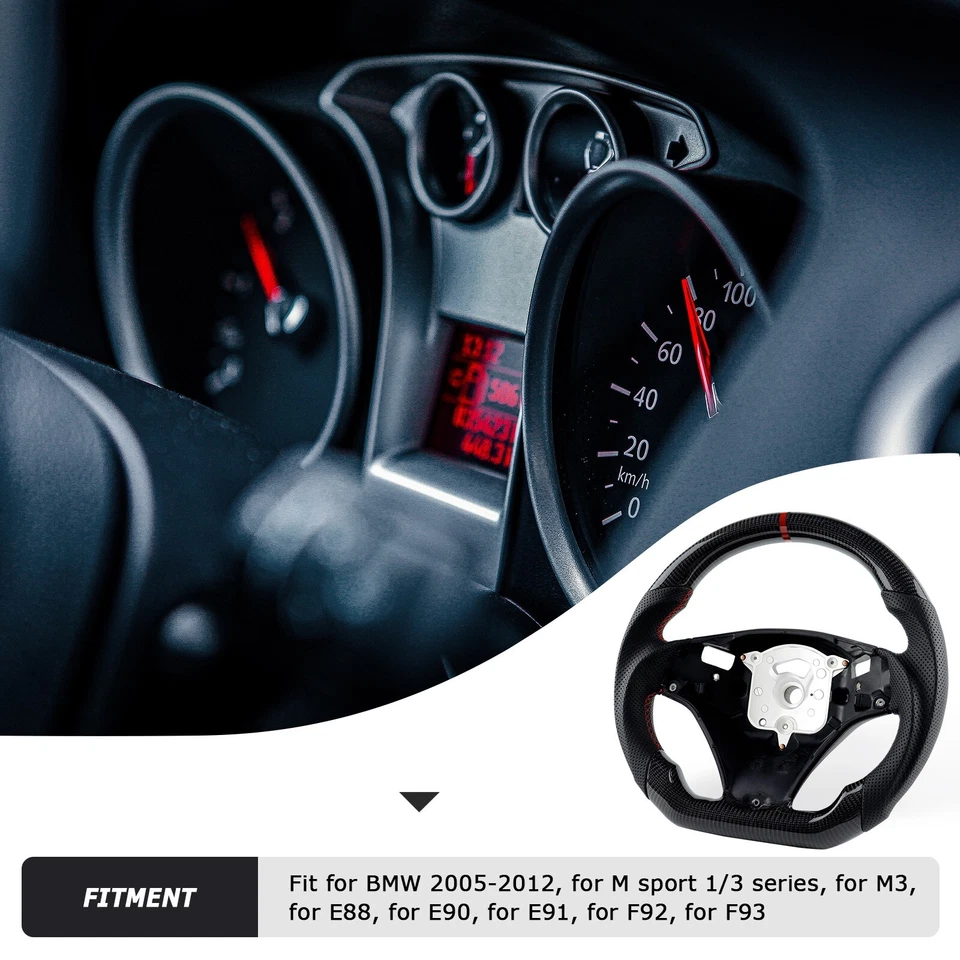 Спортивный руль из настоящего углеродного волокна для BMW M3 серии E9x 2005-2012 - Изображение 4 из 4