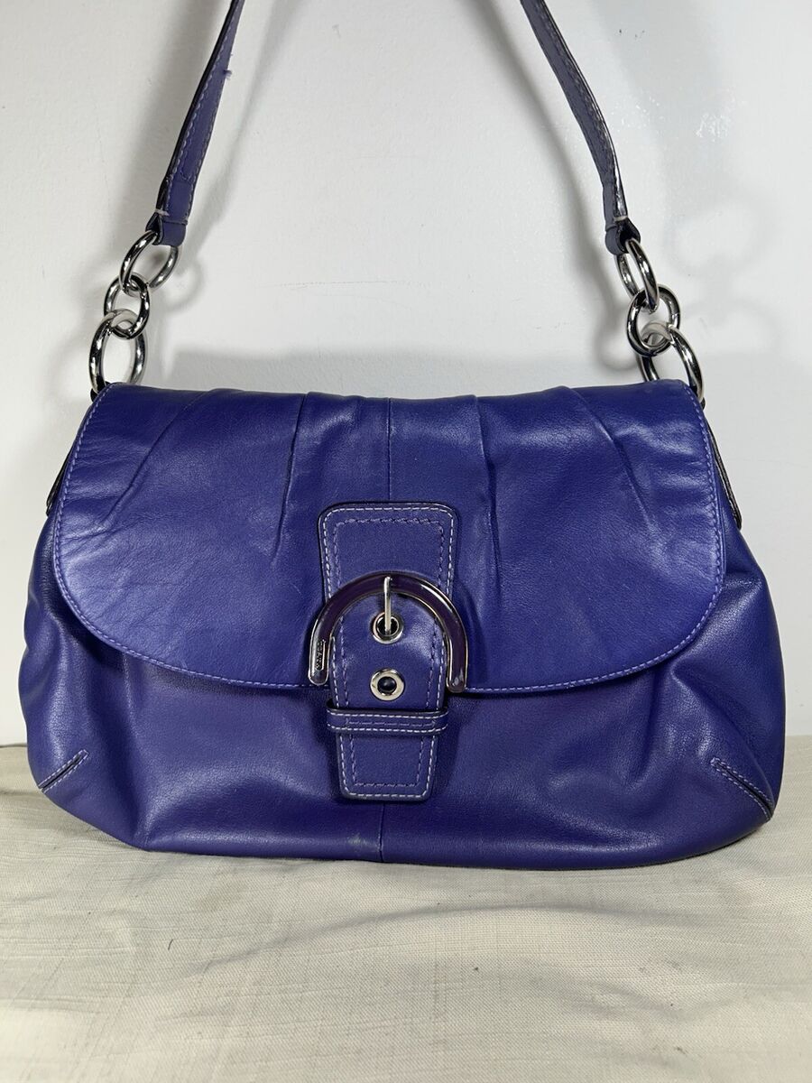 Y2K Coach Soho Leather Shoulder Bag Medium Purple Plum Y2K Coach Soho Leather Shoulder Bag Medium Purple Plum