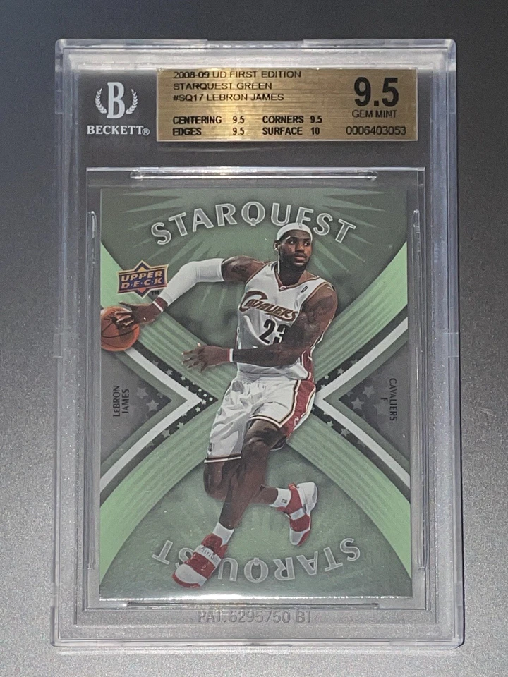 2008 LeBron James UPPER DECK STARQUEST GREEN FIRST EDITION #SQ17 BGS 9.5, 10 sub - Image 4 of 4