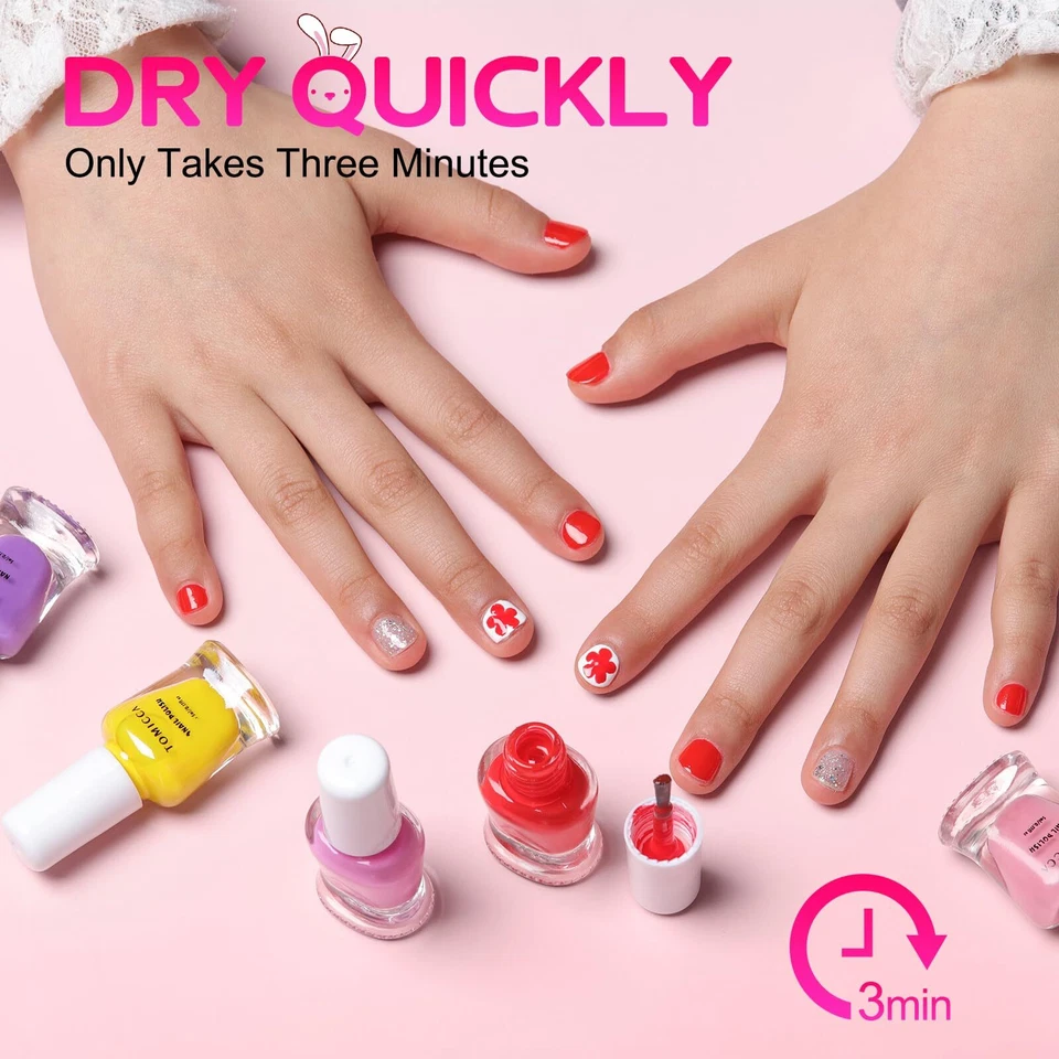 Kinder Nagellack Set 18 Farben Ungiftig Geruchlos Peel Off Aqua Kindernagella... - Bild 2 von 4