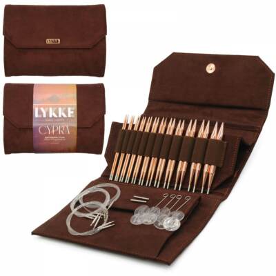 Lykke ::5'' Cypra Interchangeable Needle Set:: Brown Vegan Suede Case