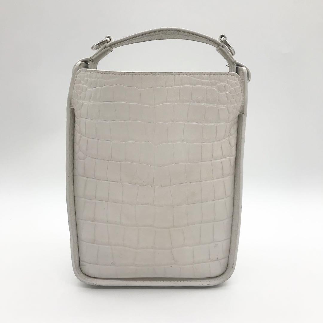 【美品】BALENCIAGA Tool 2.0 NS XS クロコ ハンドバッグ BALENCIAGA Tool 2.0 NS XS Crocodile-Embossed Handbag