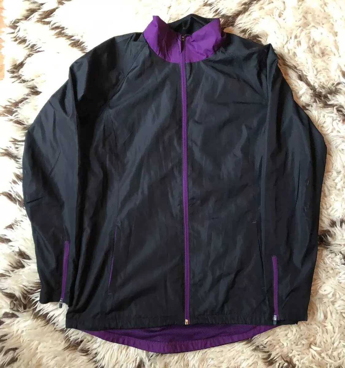 XERSION Women's SMALL Athletic Running Lightweight Zipper Jacket Black  Purple