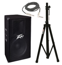 Peavey Pv115 Pro Audio Dj 15" 2 Way Passive 400w Speaker W/ Stand & 1/4" Cable