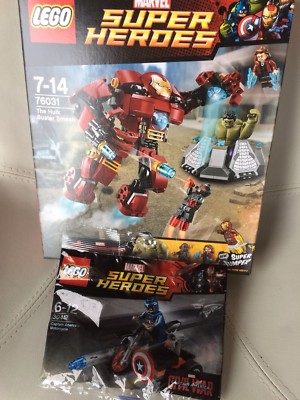 Lego Marvel Super Heroes Hulk Buster Smash 76031 & 30447 Captain America,OVP,Neu