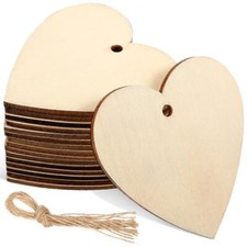 50pcs Wood Heart Cutouts: Wooden Hearts Paintable Wood Cutouts Unfinished E