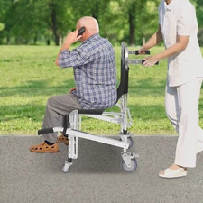 Foldable Stair Chair EMS Evacuation Chair Medical 4 Wheels Transport Wheelchair