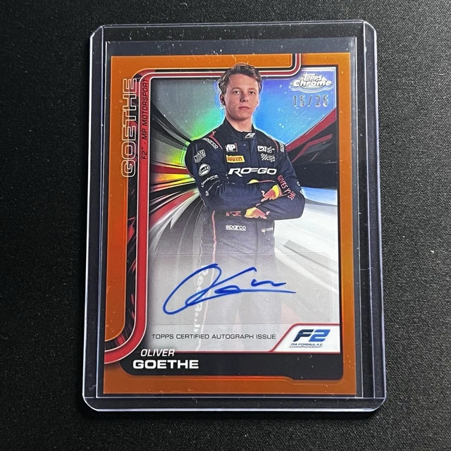 2025 Topps Chrome F1 #CAC-GOE Oliver Goethe F2 Auto Orange Refractor /25
