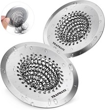 2PCS Bathtub Drain Strainer, 2.8" Patented Reversible Shower Tub Drain Hair