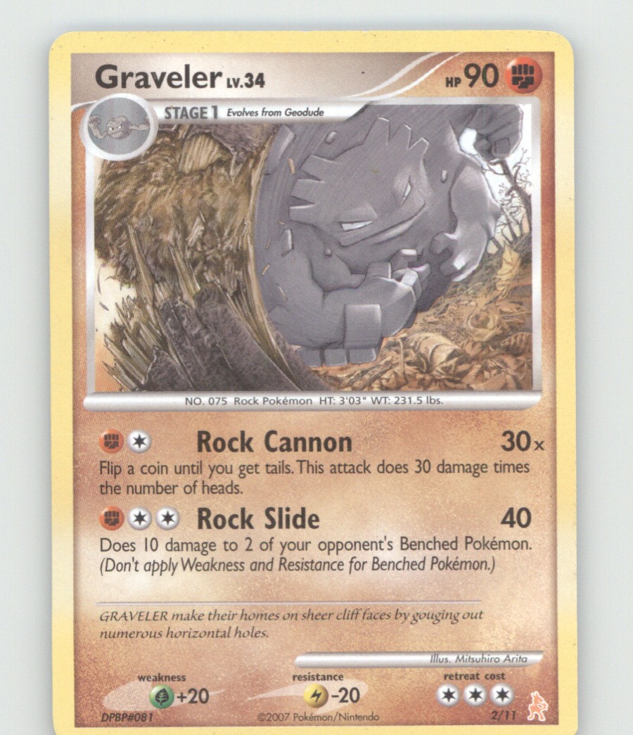 GRAVELER COMMON DP TRAINER KIT: MANAPHY & LUCARIO POKEMON LIGHTLY PLAYED
