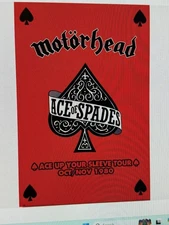 MOTORHEAD "ACE OF SPADES" ACE UP YOUR SLEEVE TOUR 1980 POSTER 40X60 INCHES NEW