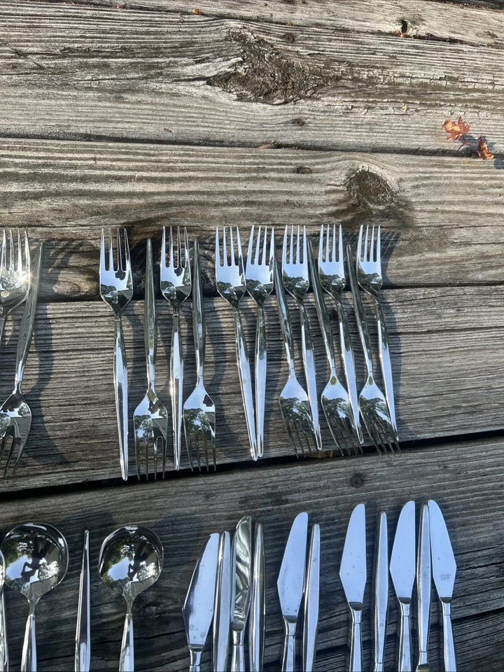 NORITAKE Simplicity MCM Juego de cubiertos de Japón 18/8 NTK 98Pcs Mod Century Modern MCM Foto 4 de 4