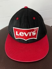 Vintage Levi  s Red  Black Snapback Hat Trucker Cap