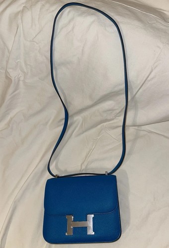 HERMÈS Constance 18 Bleu Izmir 2014 Made In France Crossbag Schultertasche Epsom - Bild 6 von 6