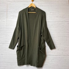 Pact Cardigan Womens Size M/L Dark Olive Green 100 Organic Cotton Pockets