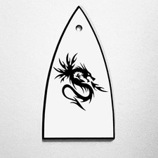 GUITAR TRUSS ROD COVER - Engraved Etched - Fits ESP LTD - DRAGON Fire White