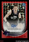 2025-26 Bowman Chrome Red Geometric Refractor Kyle Filipowski AUTO JAZZ 4/5