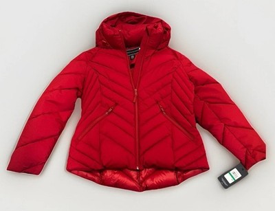 NEW Tommy Hilfiger Women s Hooded Puffer Jacket Red Size Large NWT