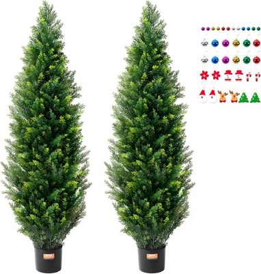 VEVOR Artificial Topiary Cedar Tree 60 Inch 2 Pieces
