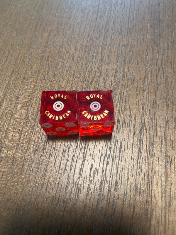 Royal Caribbian red casino dice