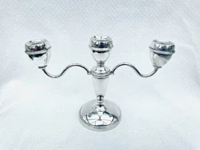 STERLING SILVER TWIN BRANCH CANDELABRUM- J B Chatterley,Birmingham, 1994