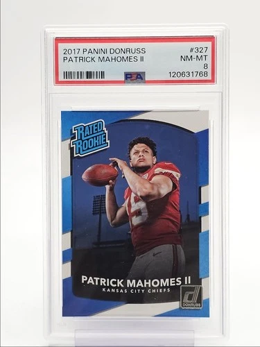 PATRICK MAHOMES II 2017 DONRUSS RATED ROOKIE CHIEFS RC PSA 8 Q1678