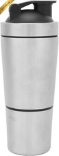 Stainless Steel Protein Shaker Bottle with Scale, 2-In-1 Portable Mixer Cup for