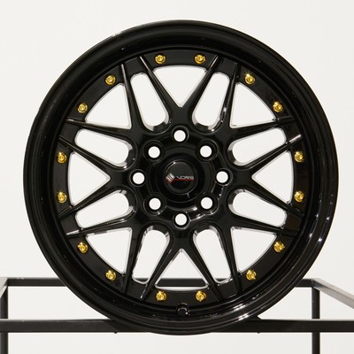 4-New 15'' Vors VR7 Wheels 15x7 4x100/4x114.3 35 Black Rims 73.1