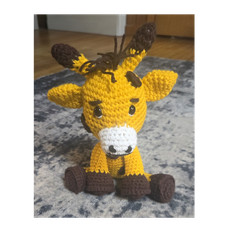 Handmade Crocheted Giraffe Plush Yellow Brown Small 6-14 in 2026