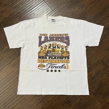 Vintage 2004 Los Angeles Lakers Reloaded NBA Finals T-Shirt Men 2XL Kobe  Shaq
