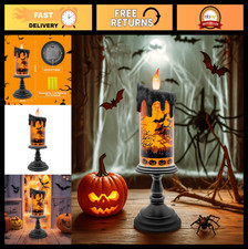 Halloween Snow Globe Candle - Lighted Glitter Lantern with Spinning