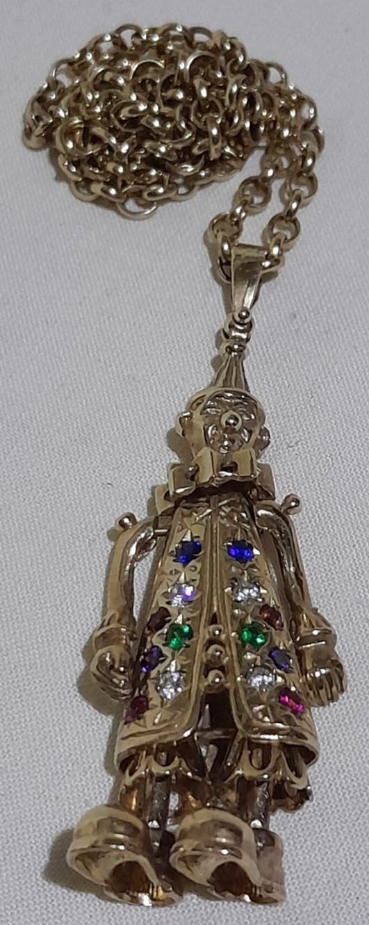 LARGE 9ct Yellow Solid Gold Articulated Movable C… - image 14