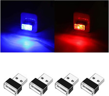 4 PCS USB LED Car Interior Atmosphere Lamp, Portable Mini LED Night Light, Plug-