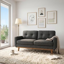 65" Modern Minimalist Loveseat Sofa Tufted Back Tool-Free Assembly 3 Colors