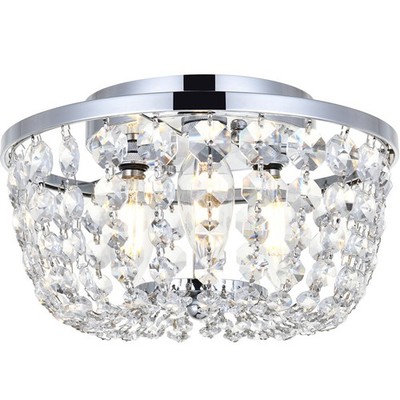 Elegant Lighting 1109F10C Cora 3 Light 10 inch Chrome Flush Mount Ceiling Light