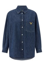 VALENTINO VGold Blue Denim Cotton Shirt New & Authentic