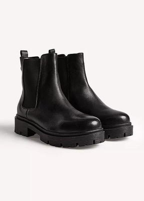365 Von Freemans Leder Grob Chelsea Stiefel UK 3 (F991)