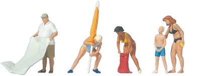 HO Scale Preiser Kg 10694 Ready for Sunbathing Figures Set pkg (5)