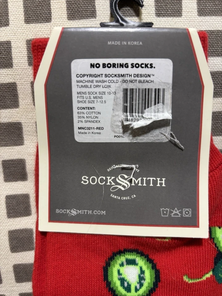 Meias masculinas Sock Smith Jalapeño tamanho 10-13 mistura de algodão - Imagem 3 de 3