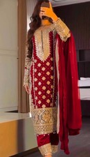 Designer Black Salwar Kameez Plus Size Pakistani Lawn Suit Women Anarkali Dress