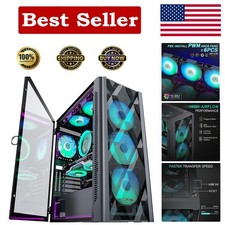 Gaming Mid-Tower Case with Efficient Cooling and 6 Addressable ARGB Fans