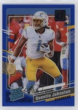 2023 Panini Clearly Donruss Rated Rookie Blue 49/99 Quentin Johnston #78 1ob3